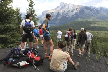 Pause beim Wandern wandern, Kanada, Timberwolf, Tours