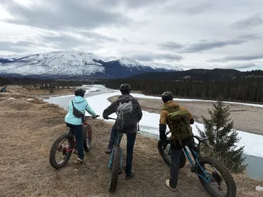 Fatbikes in snow winter adventure tour in Canada