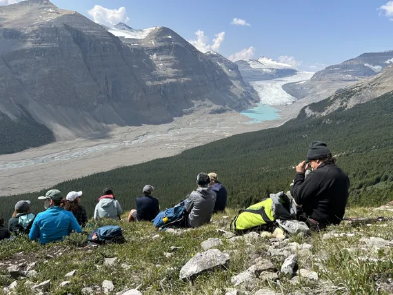 View from the summit in the Rockies hiking tour in Canadian Rockies