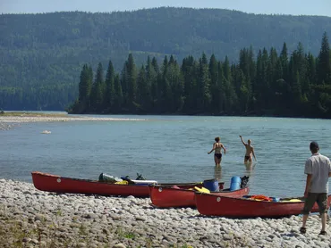Canoes on the Athabasca River, Alberta canoe tours, Alberta, Canada