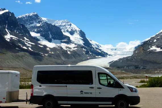 Tour bus in the Rockies visit western Canada